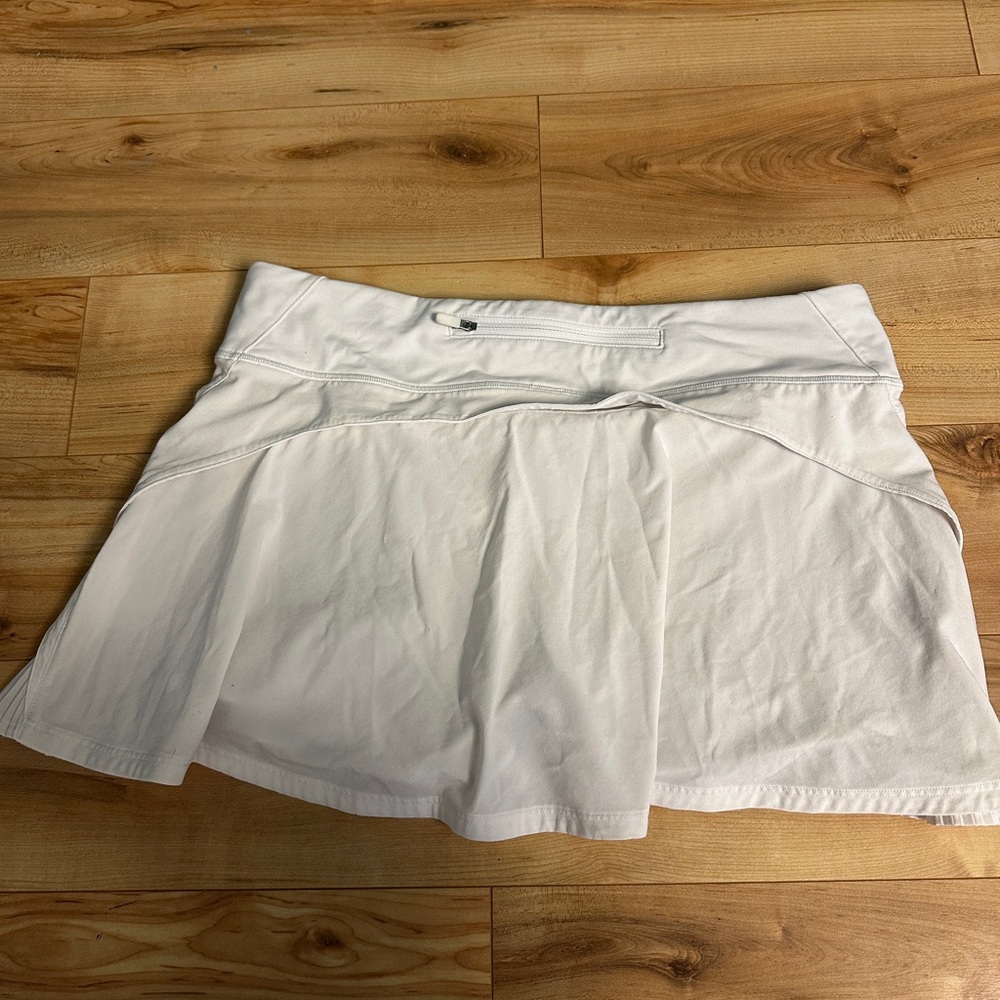 lululemon athletica White Flared Athletic Skort with Zip Pocket